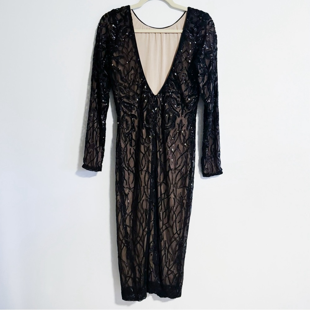 Dress the Population - Black Sequins Midi Dress - Picture 4 of 4